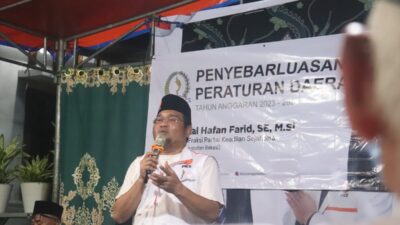Aleg DPRD Jabar Dapil 9, Bang Haji Faizal Hafan Farid Sosialisasi Penyebarluasan Peraturan Daerah di kelurahan Bahagia Babelan