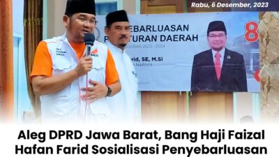 Aleg DPRD Jawa Barat, Bang Haji Faizal Hafan Farid Sosialisasi Penyebarluasan Peraturan Daerah di Kp.Blendung Desa Kedung Pengawas Babelan