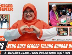 Neng Aufa, Gercep Salurkan Bantuan Pada Korban Banjir